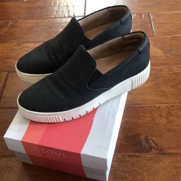 Naturalizer Soul TIA Black 7 1/2 7.5 Shoes Slip On Platform Sneakers - Picture 15 of 16